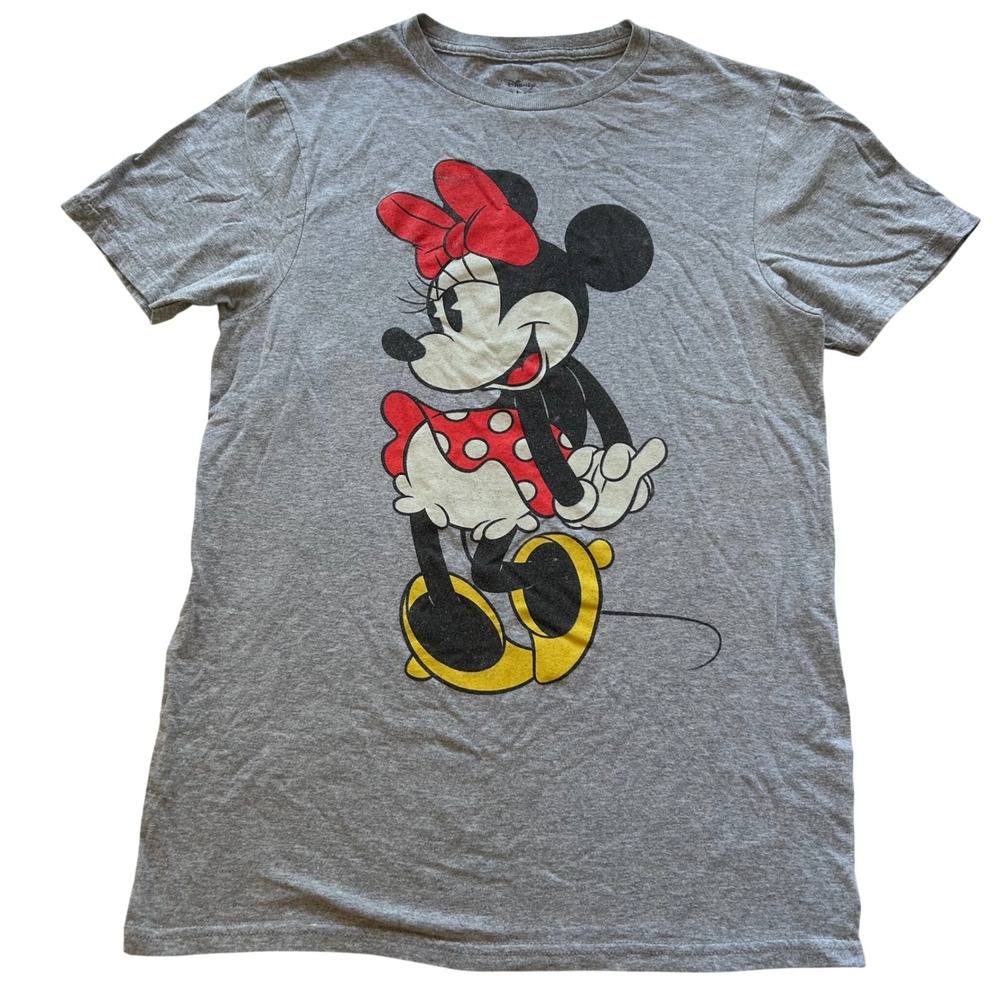 Disney Minnie Mouse Graphic T-Shirt Gray Short Sleeve Crew Neck Small RN‎ 111647